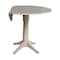 International Concepts Round 42 in Round Dual Drop Leaf Pedestal Table, 36.3 inH, Washed Gray Taupe, 42 W, 42 L, 36.3 in H K09-42DPT-27B-6B - alternate 4